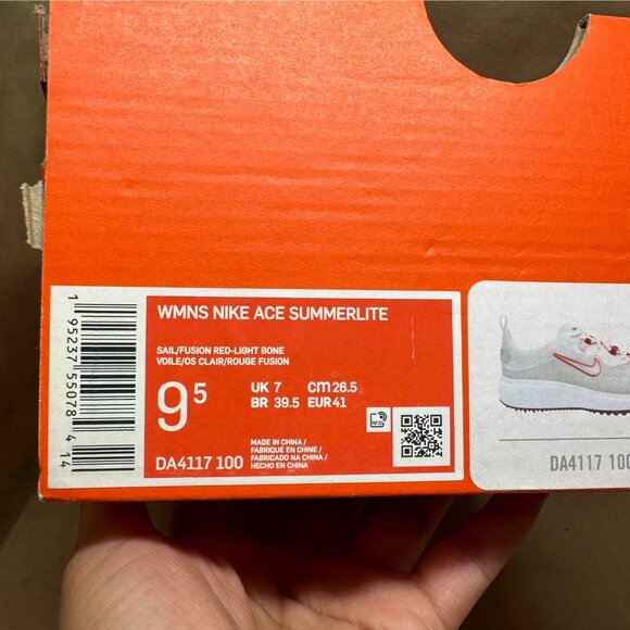 Nike Ace Summerlite Spikeless Womens Golf Shoes 9.5 Beige Red Sneaker DA4117-100 - Picture 8 of 12